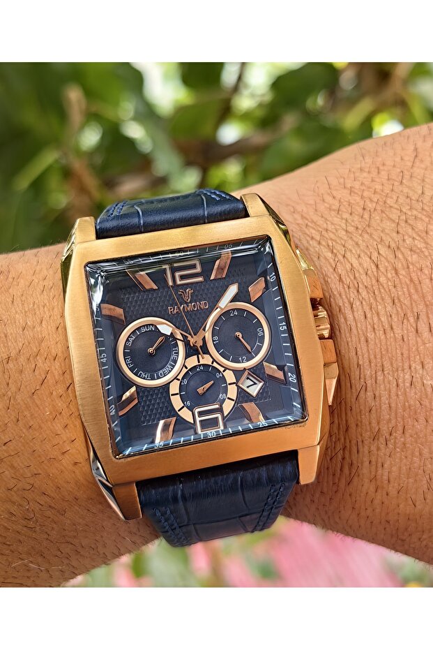 ساعة يد رجالية مربعة - 5