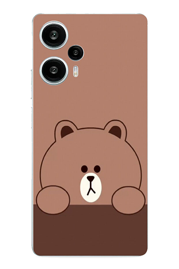 حافظة سيليكون مطبوعة بتصميم الدب البني المتوافقة مع POCO F5 - 1