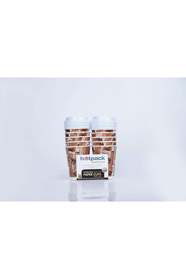 Double Wall Cup with Lid, 12 Oz, 10 pieces