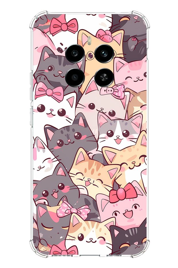 Realme 12 Plus Compatible Cute Cats Printed Silicone Case