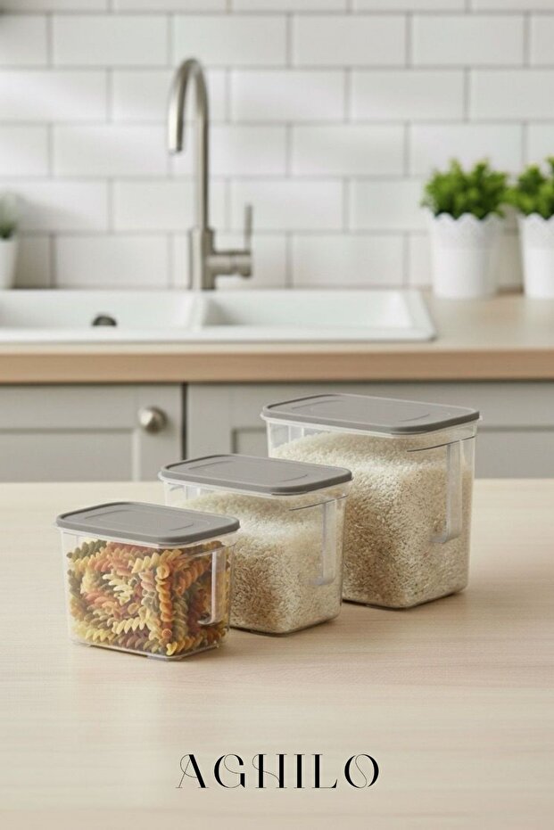 3-Piece Deep Storage Container Set with Handles (2.75 Lt + 3.25 Lt + 5.40 Lt) - 1