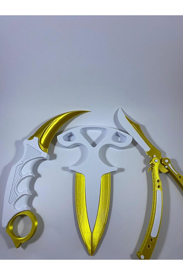 3D baskı plastik bıça.k bundle ( karam.bit, kel.ebek, dagger ) - 1