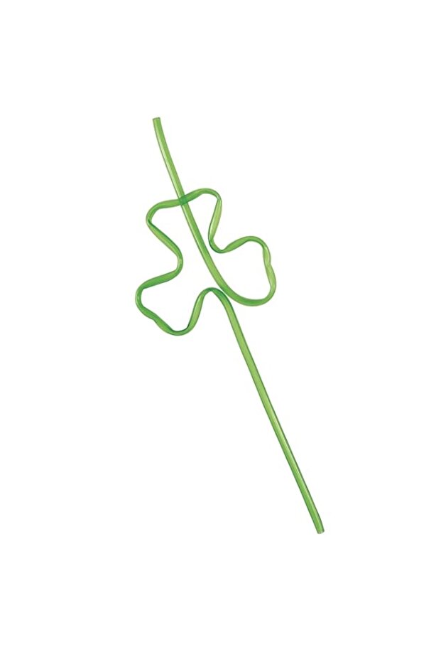 unique party Shamrock Shaped Plastic Straws, Pack Of 4