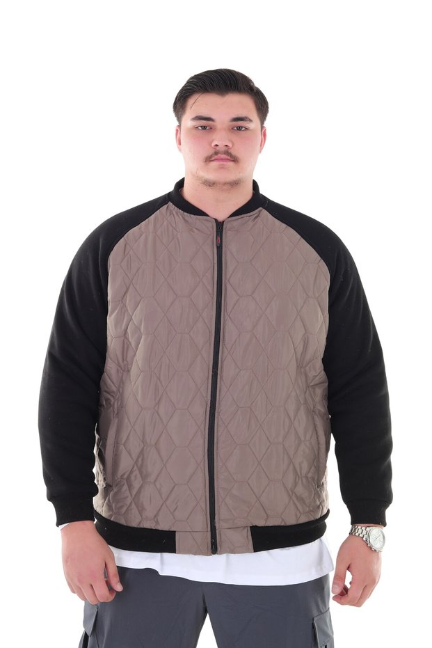 Men's Plus Size Seasonal Lightweight Coat with Stand Collar, Suitable for Men Weighing between 120 Kilos and 158 Kilos
