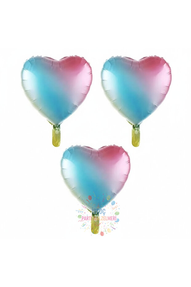 Rainbow Color Heart Foil Balloon 3 Pieces