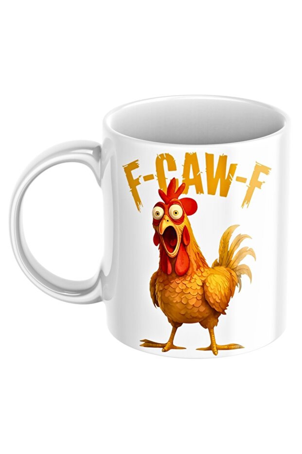 Mug F-CAW -F F..K OFF, ceramic, white, 330ml, sarcastic, says it all without words, minimal design - 2