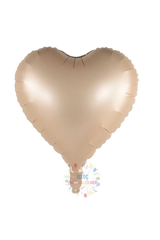 Sand Beige Color Heart Foil Balloon