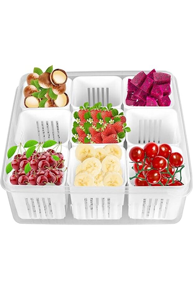 Plstic Airtight Food grde Storage Box Comprtment Spice Dispenser And Fridge Organizer