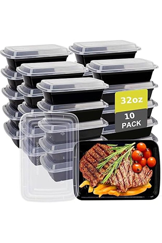 Pack Mel Prep Containers Lids comprtment Plstic Food Storage Boxes Dults