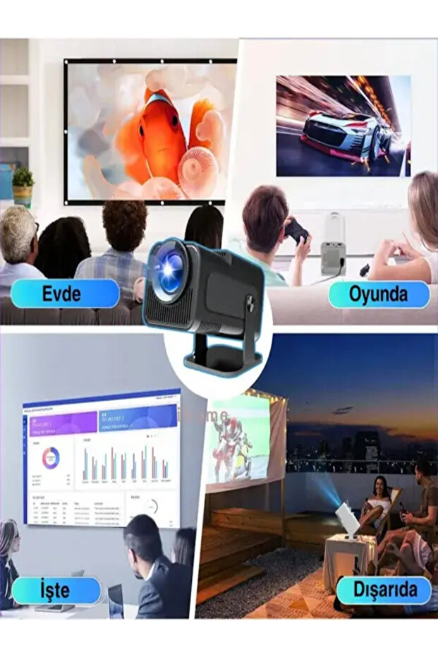 Lensun HY320 Mini Taşınabilir Android Projeksiyon Bluetooth & Wi-Fi Destekli Ev Sineması - 2