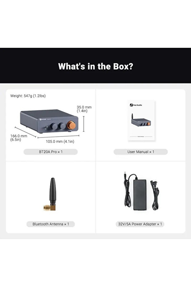 BT20A PRO amplifier, 2x300W, RCA input and Bluetooth 5.0, 3.5 mm jack and 2 output channels - 5