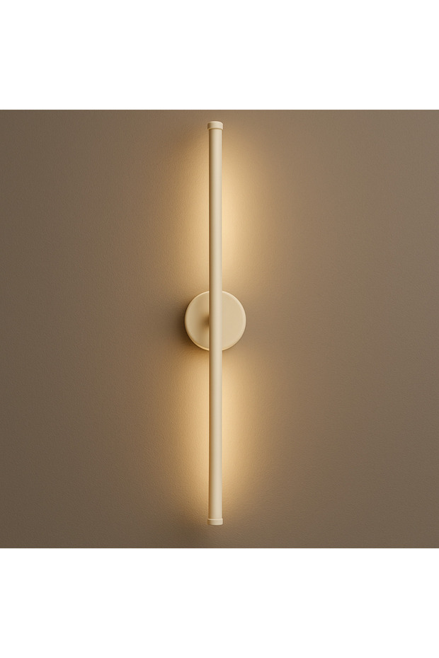 Elysian Gold™ Altın Kumu 70 cm Modern Kablosuz Pilli LED Aplik – Montajsız Duvar Lambası (Pil Dahil) - 5