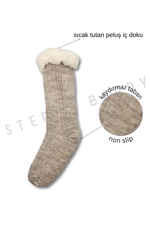 Kışlık Peluş Ev Çorabı - 1
