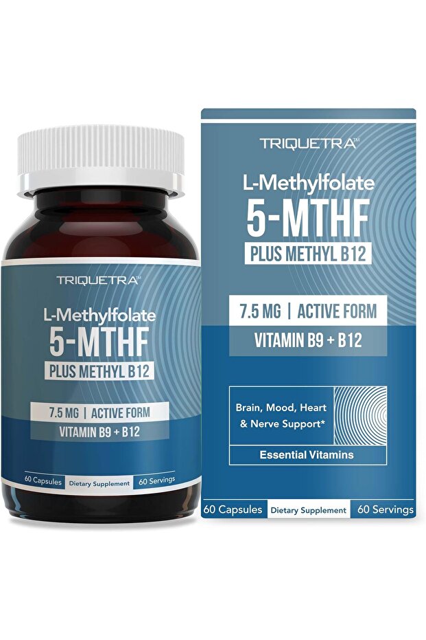 L Methylfolate 7.5mg plus Methyl B12 - Active 5-MTHF Form, MTHFR Supplement - Bloodstream Ready Meth