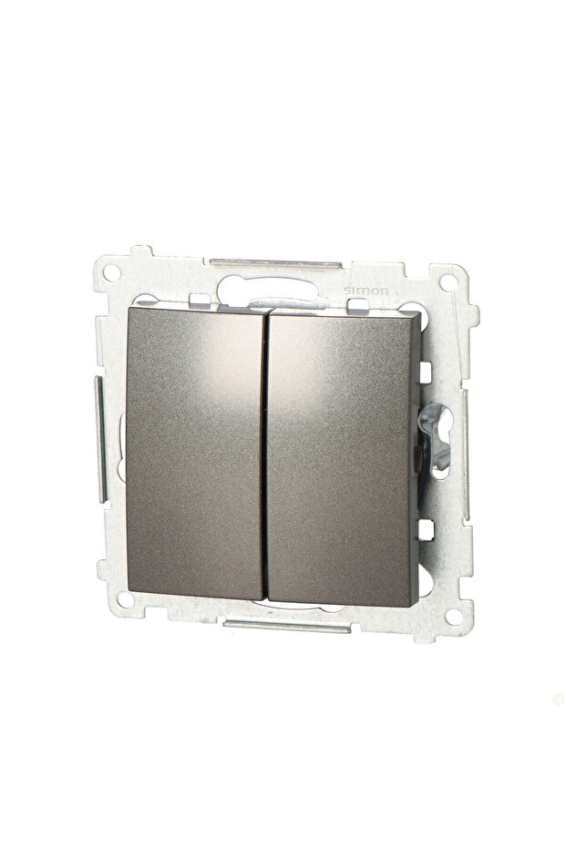 Double pushbutton without pictogram 10 AX anthracite Simon54 - 3