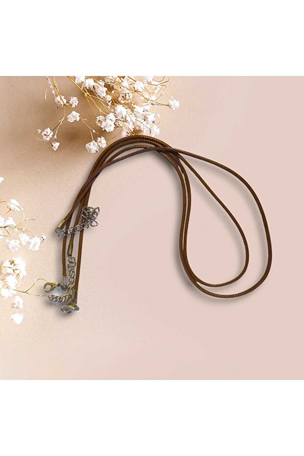 2-Pack Waxed Polyester Necklace Cord – Durable, Handmade Jewelry Cord with Lobster Clasp (Brown)