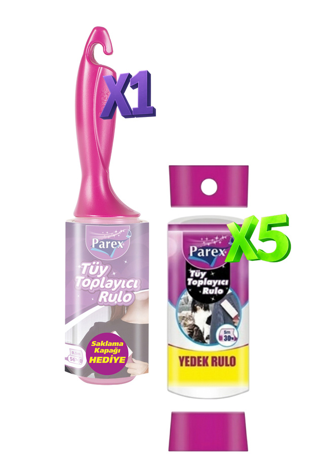 Premium Lint Roller and 5 Refill Rolls Bundle