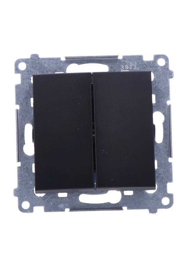 Double pushbutton without pictogram, 10AX 250V module, quick connectors, matt black, Simon54 - 7