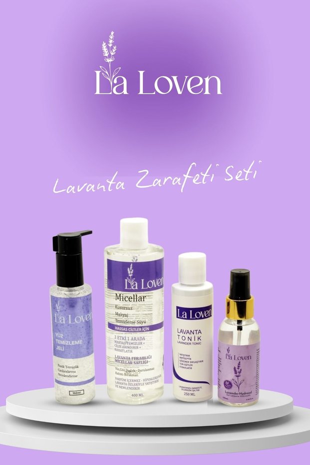 Lavender Elegance Set - Hydrosol, Lavender Toner, Lavender Facial Cleansing Water, Face Wash Gel