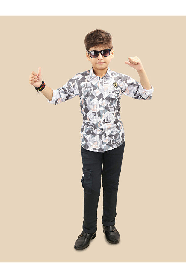 Printed Buttoned Shirt and Pant Set