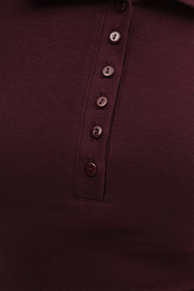 بلوزة بأزرار وياقة بولو B1848 - 3