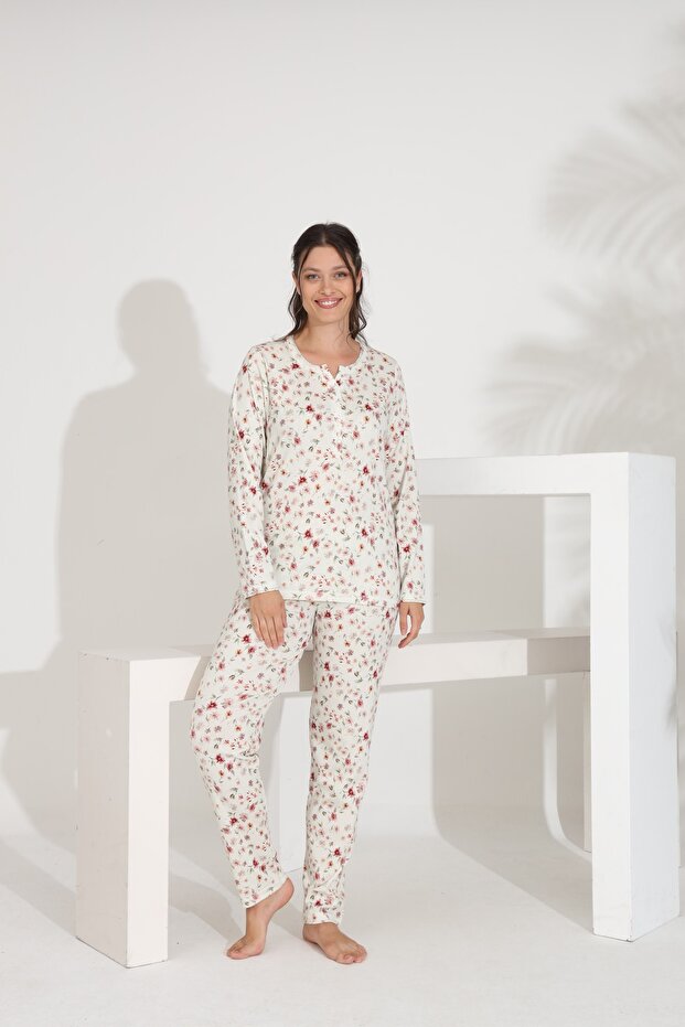 100% Cotton Long Sleeve Women's Pajama Set 98289