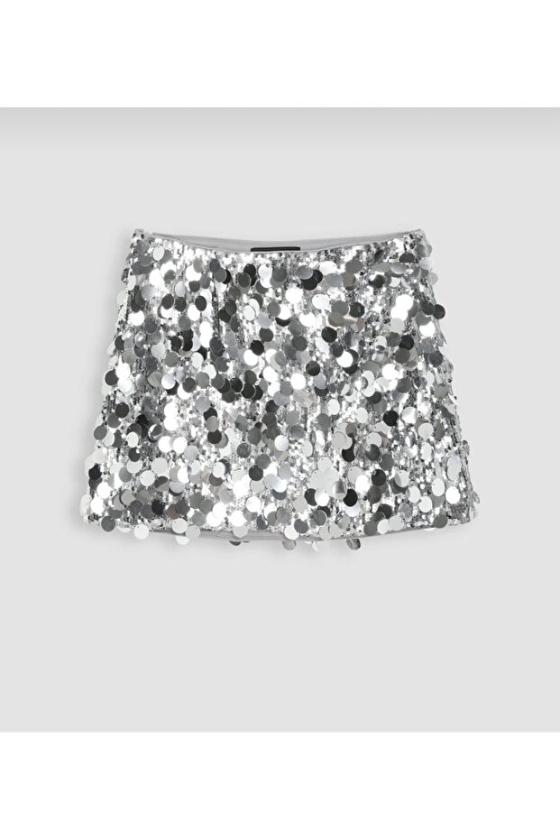 Kadın Şık Pul Payet Şort Etek - 3