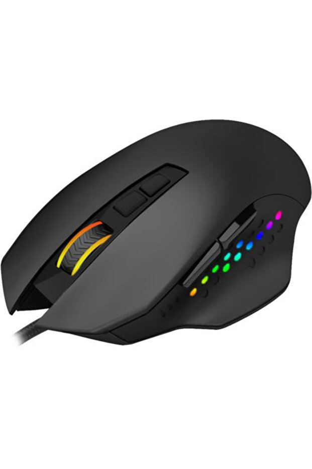 Captain Gaming Mouse, 8000 DPI, Wired Mouse, 8 Buttons, RGB LED Lighting, Black - 5