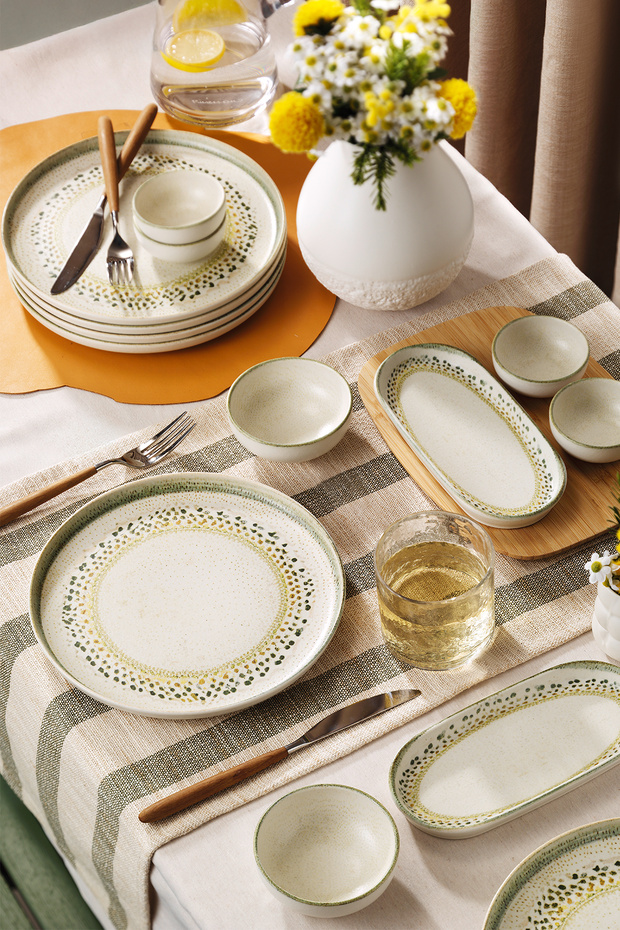 Modern Rhythms of Nature 14 Piece Breakfast Set for 6 People