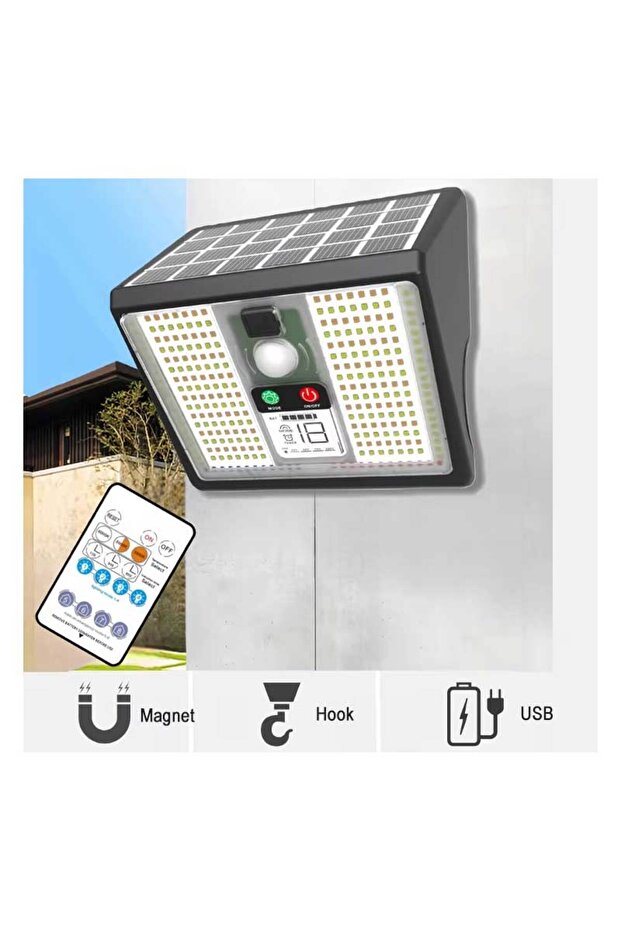 LED solar lamp with sensor, hook and magnet - 2