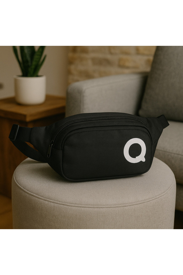 Minimal Siyah Bel Çantası – Suya Dayanıklı, Hafif, Günlük ve Spor Kullanıma Uygun - 2