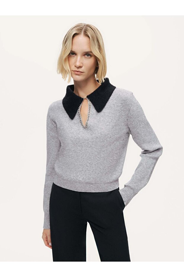 Aksesuar Detaylı Triko - 1