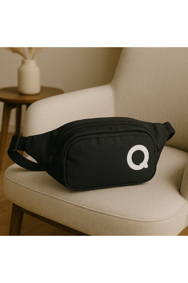 Minimal Siyah Bel Çantası – Suya Dayanıklı, Hafif, Günlük ve Spor Kullanıma Uygun - 1