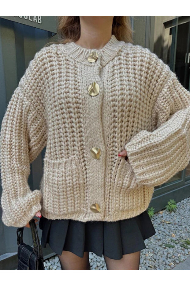 Oversize Örme Hırka - 3