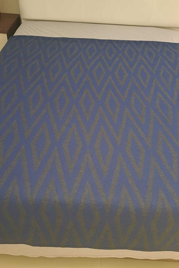 %90 Saf Yün Battaniye Tek Kişilik -Doğal Saf Yün - Doğal Desenli Yün Battaniye - Wool - 1