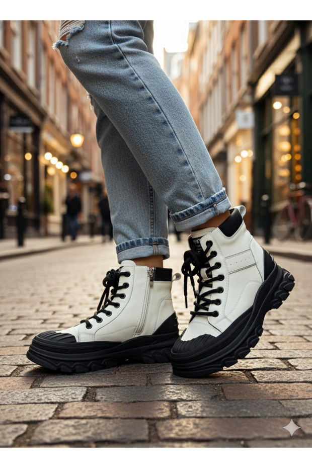 (DAR KALIP) Orijinal Kalın Tabanlı Rahat Giyim Şık Bot (DAR KALIP) 4cm - 1