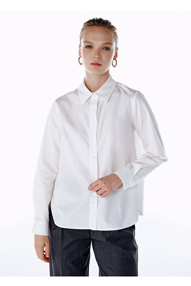 Beyaz Regular Fit Gömlek - 1