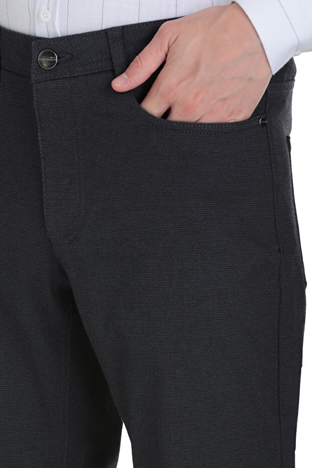 Antrasit Regular Fit 5 Cep Pamuklu Kot Pantolon - 4