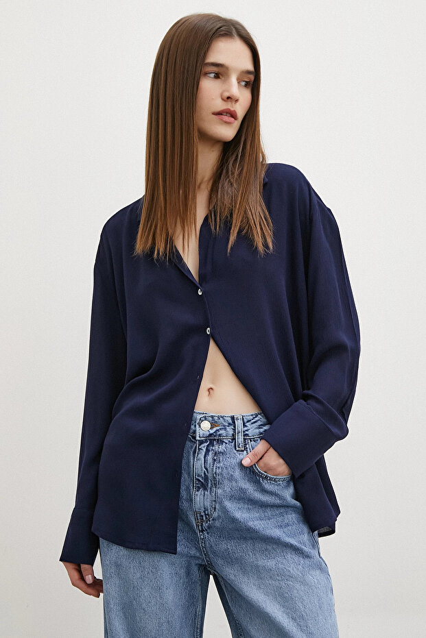 Viskon Basic Gömlek Lacivert - 4