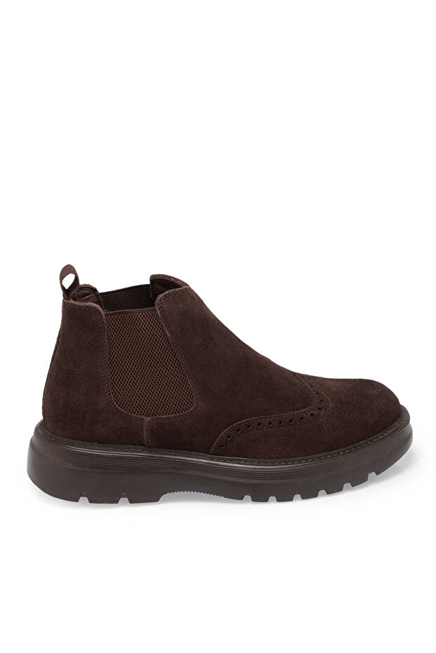 Kahve Hakiki Süet Deri Erkek Casual Bot - E24K1BT56928-B85 - 3