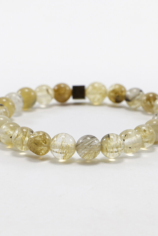 Natural Stone Elastic Bracelet Stones; Citrine, Gift Natural Beauties
