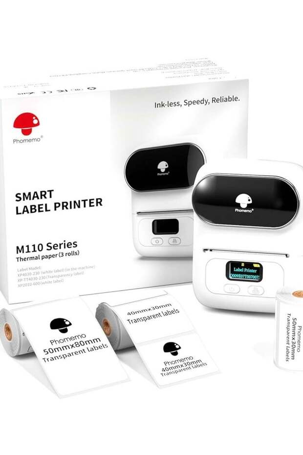 Label Printer - M110 Address Label Maker Bluetooth Thermal Portable Label Maker Machine Prin