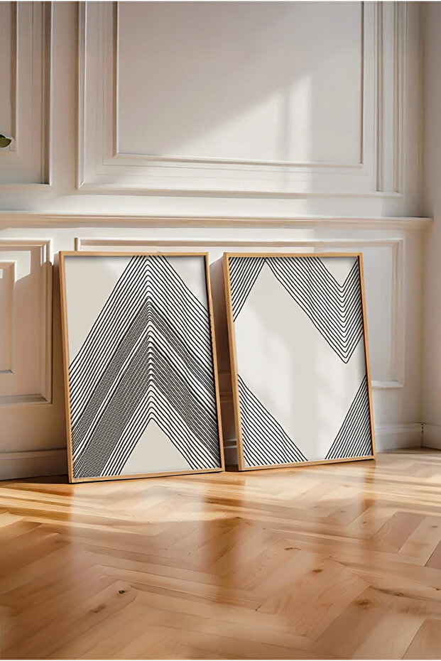 2 Piece Set Painting with Wooden Frame Huhu74