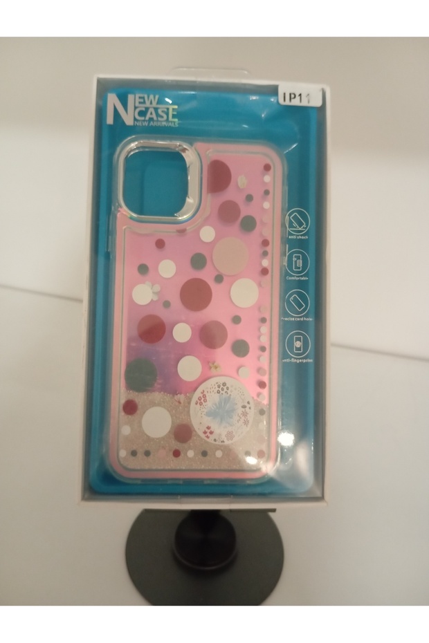 iPhone 11 Compatible Silver and Patterned Model with Metal Look Keys and Camera Frame - 1