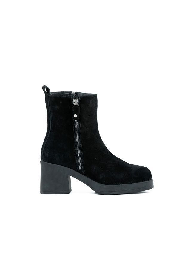 Genuine Suede Leather Zippered Women's Boots Eva Sole - B24400