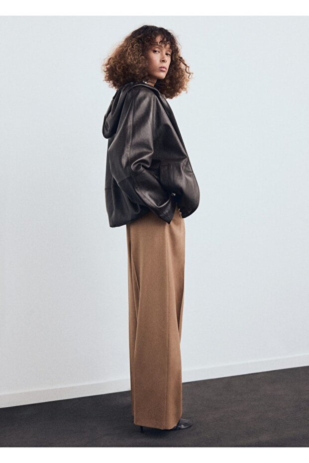 Düz paça pileli pantolon - 5