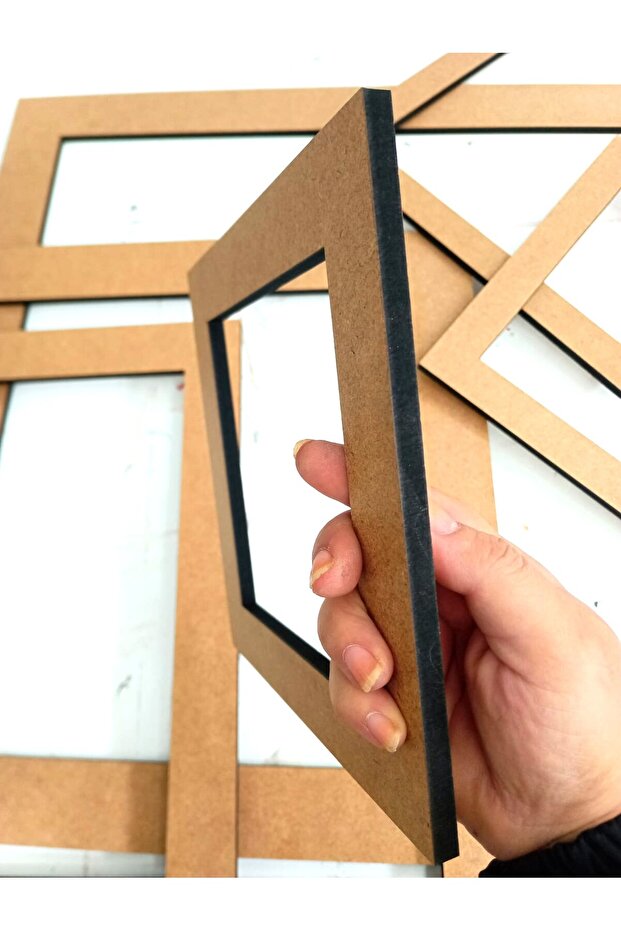 6 adet farklı boyutlarda Kare Boş Çerçeve 8mm MDF Boyanabilir Kendin yap seti - 2