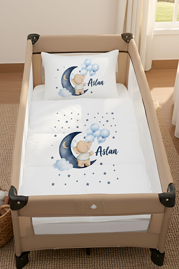 İsme Özel 4 Mevsim Park Yatak Uyku Seti (70×120) %100 Pamuk - 1