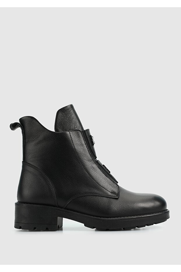 Siyah Deri Kadın Bot - 1