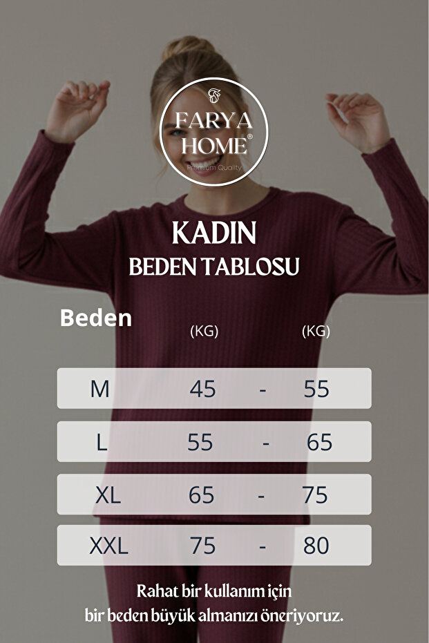 Pamuklu Kalın Kışlık Şeritli Şardonlu İnterlok Örme Pijama Takımı - 6